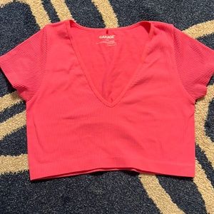 Neon pink crop top